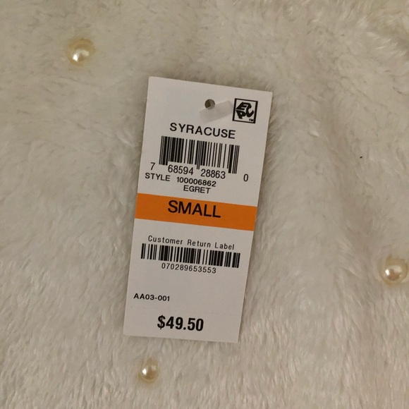 American Rag Fuzzy Sweatshirt / Sweater w/ Pearls - Picture 5 of 6